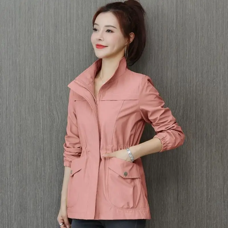 Women's Autumn and Winter Casual Simplicity Solid Color Windbreaker Women Clothes Fashion All-match Elegant Temperament Coat