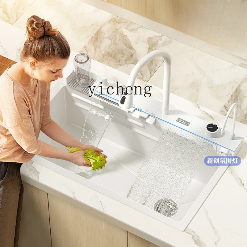 Zf Large Single Slot 304 Stainless Steel Kitchen Household Cream Style Dish Washing Basin