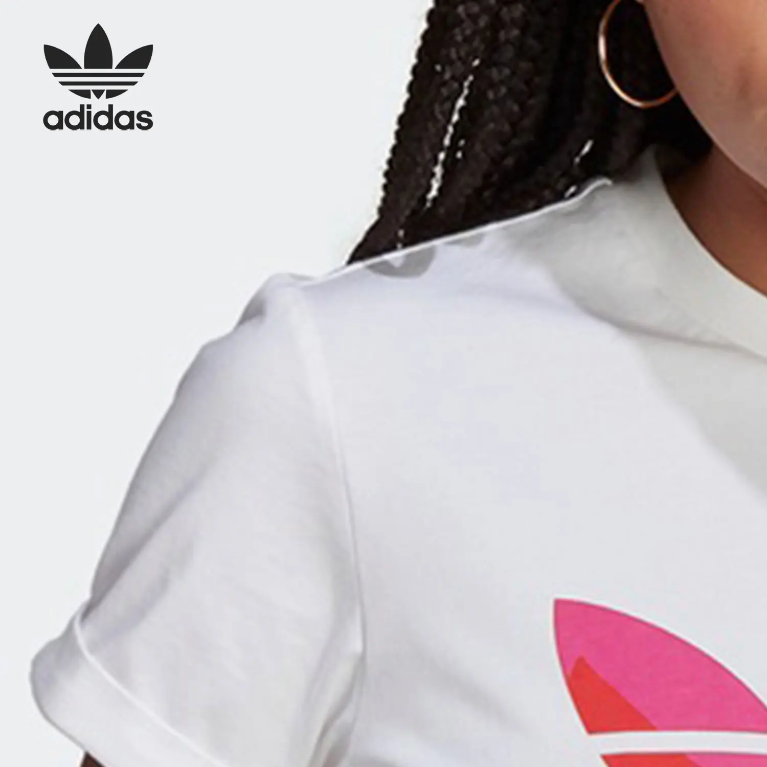 Adidas genuine Three-Leaf Clover CROP TEE Womens Casual Sports T-Shirt H20482
