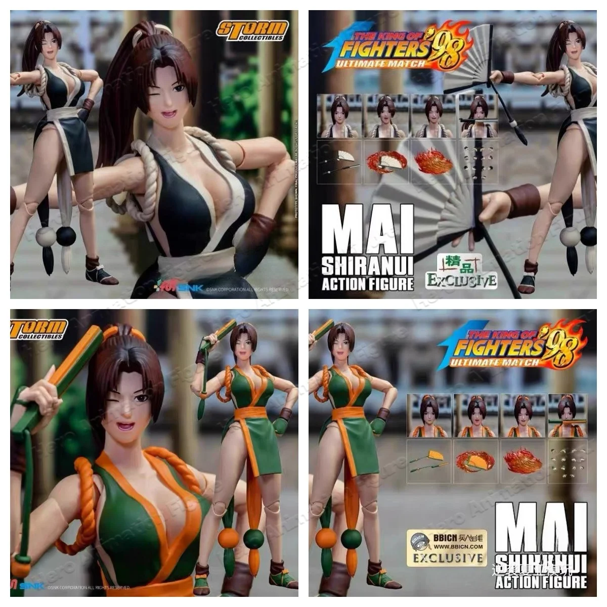 in Stock 100% Original Storm Toys 1/12 Green Mai Shiranui Black Mai Shiranui The King of Fighters '98 Ultimate Match Anime Toys