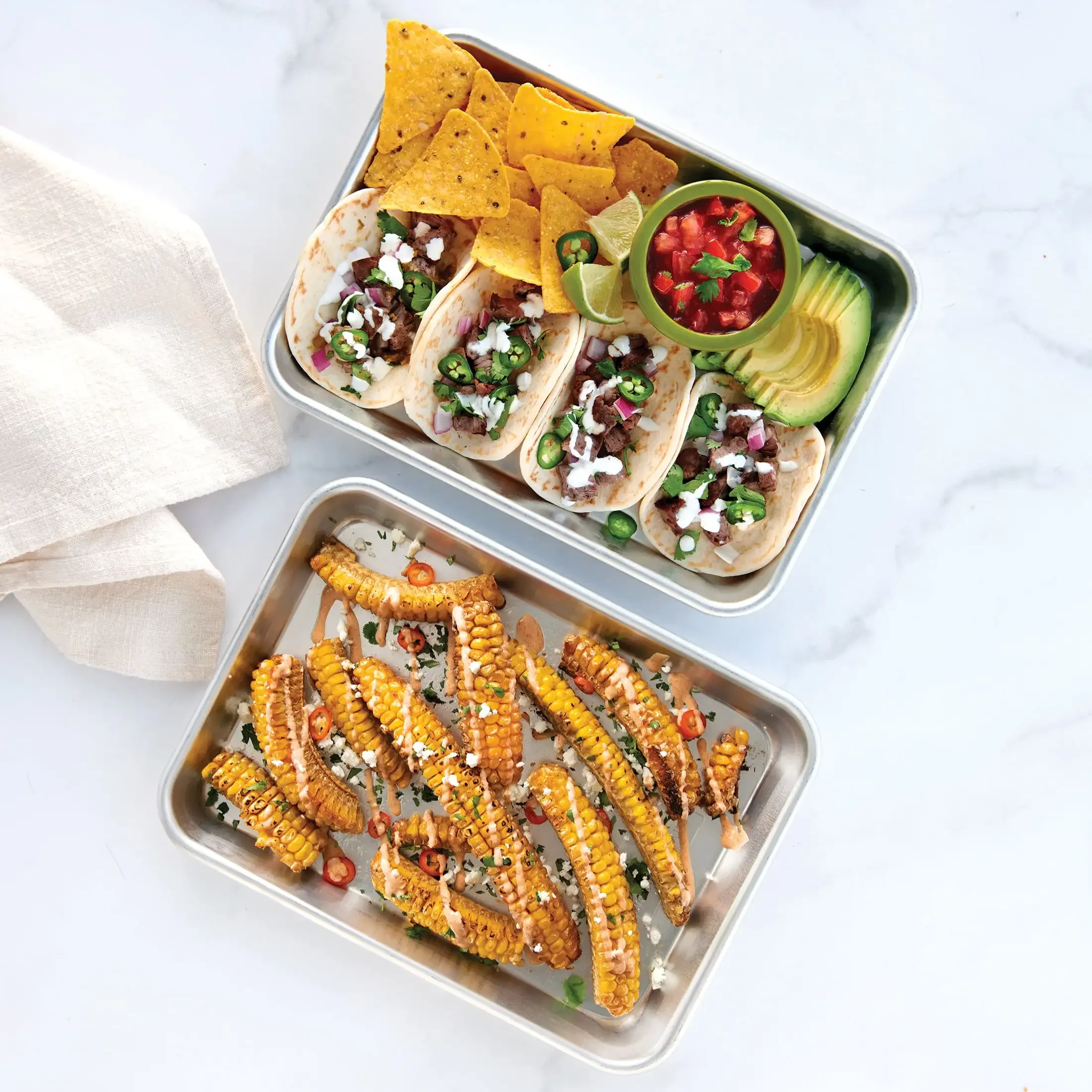 Naturals Aluminum 1/6th Baking Sheet 2pk Set, Silver, 11.45 x 8.25 x 1.4 Inches