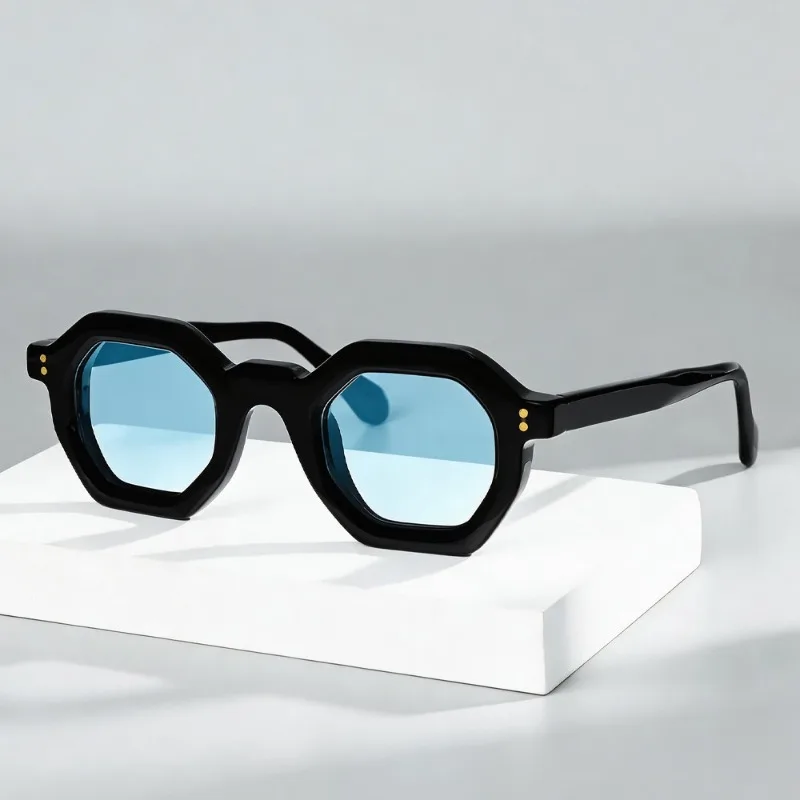 

New Polygonal Geometric Sunglasses for Men Fashion Outdoor Driving Eyewear Prescription Custom Women UV400 Trendy Retro Eyeglass