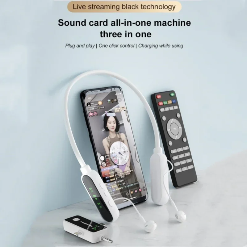 

Wireless Sound Card Earphones 2.4G Two-Way Transmission Suitable for Live Broadcast Video Production Living Streaming Earphone