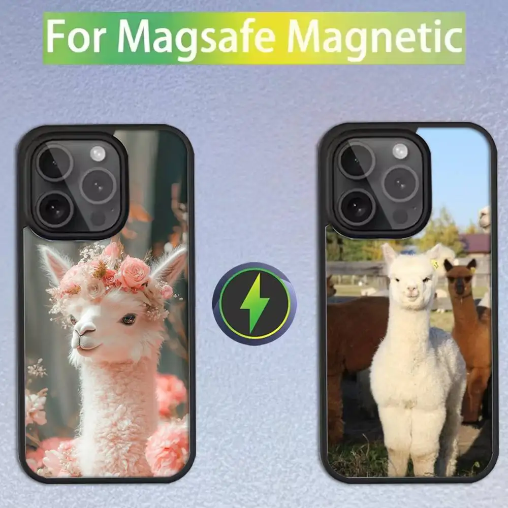 

Kawaii Alpaca lovely Phone Case For iPhone 17,16,15,14,13,12,11,Pro,Max,Plus,Mini,SE Magsafe Magnetic Wireless Charging