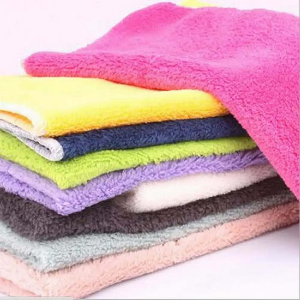 Absorbent Microfiber Kitchen Dish Cloth Tableware Household Cleaning Towel Table Cleaning Wipe Cloth Scouring Pad Kitchen Tools