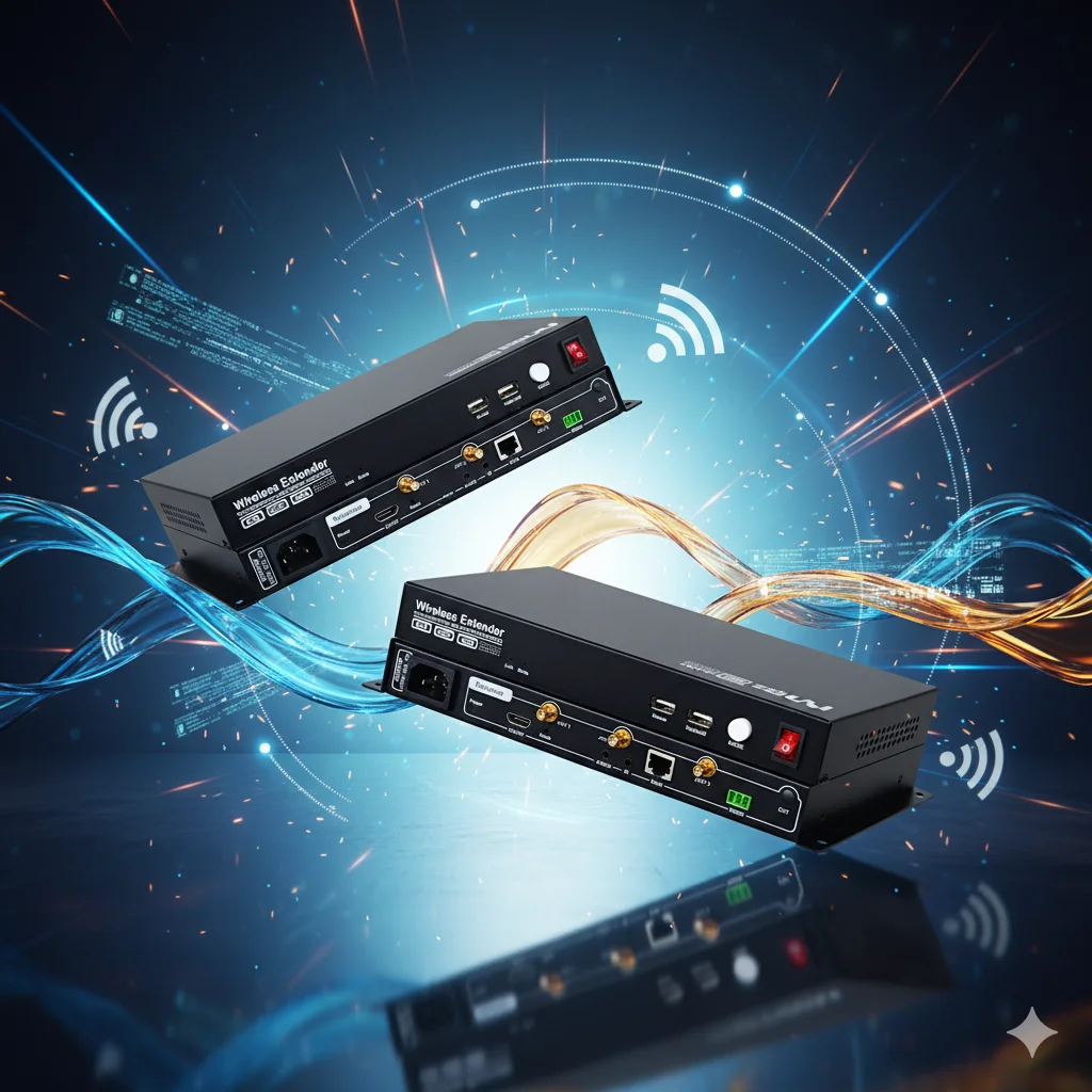 AMS-WE100P Bezprzewodowy przedłużacz HDMI Dual Band 2.4G 5G Nadajnik i Odbiornik z Kontrolą KVM Plug and Play do Kina Domowego