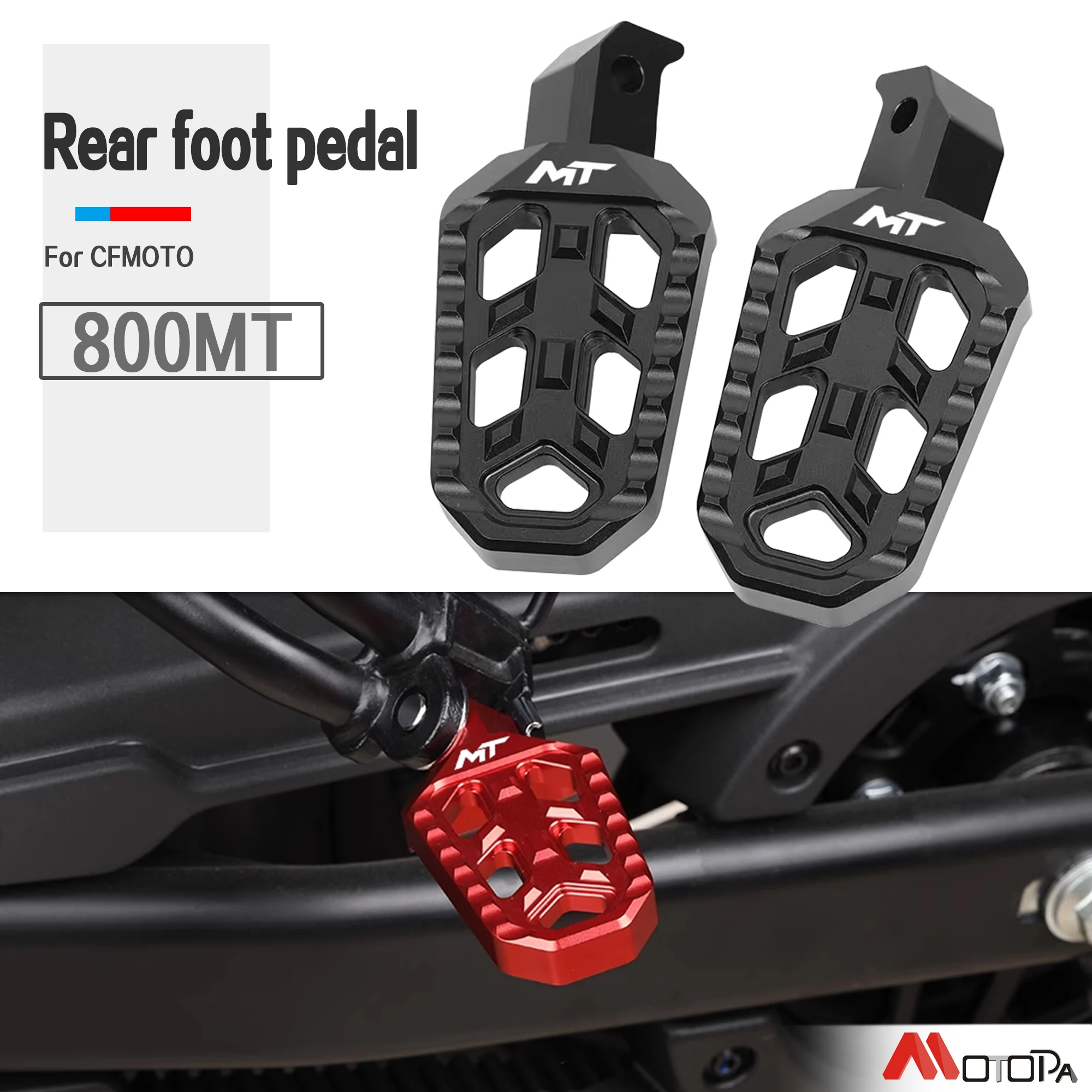 

For CFMOTO 800 MT 650MT 800mt Motorcycle CF650 MT Black Silver Foot Pegs Aluminium Footrest Expandable Teeth Pedal Kit