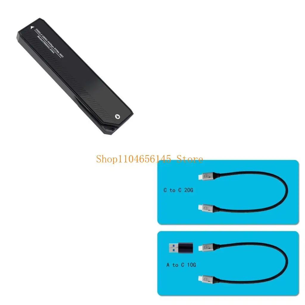 5asd Portable Aluminum M.2 NVMe SSD Enclosure Fast USB C USB3.2 Gen2x2 20Gbps Adapter