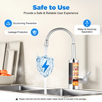 3000W Electric Water Heater Faucet LED Kitchen Water Heater Tap 360° Instant Hot Stainless Steel Water Faucet Heater