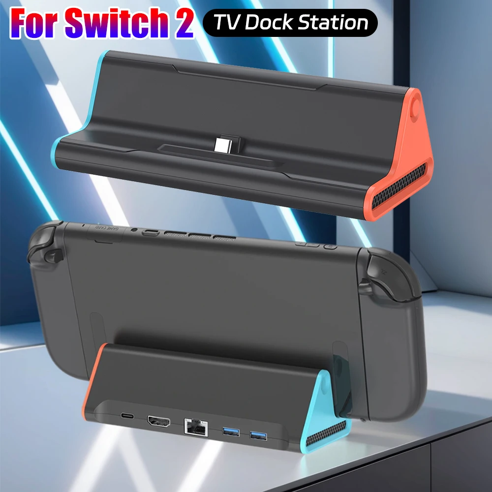 TV Dock Station For Nintendo Switch 2 Game Console Charging Dock Stand Base with Type C/USB Port HDMI-compatible for Switch 2