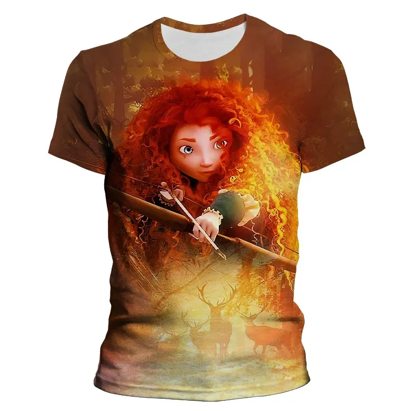 3d Cute Top Tees Female Fashion Princess Merida Brave Harajuku T Shirt Women Graphic Ullzang Anime T-shirt Cartoon Girls Tshirt