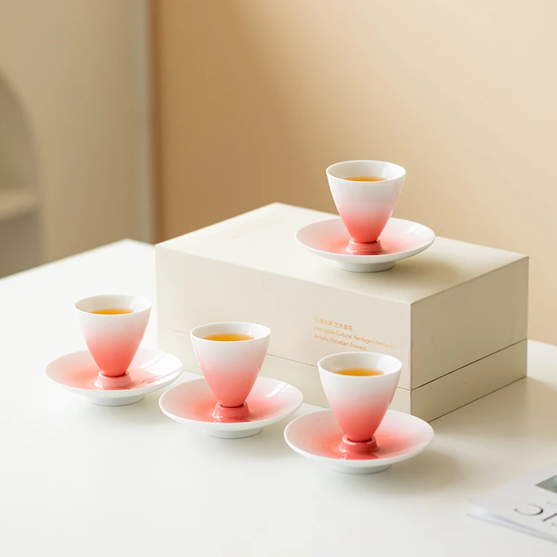 

Белая фарфоровая чашка для чая Кунг-фу, керамический чайный набор, персональная чашка для мастера Гунфу, для дома и офиса