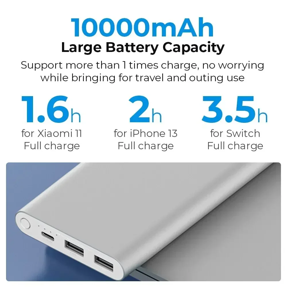 Power Bank originale da 20000 mAh 22,5 W Tipo C Carica rapida a 3 vie PB100DZM QC3.0 Dual USB Power Bank 300000 mAh