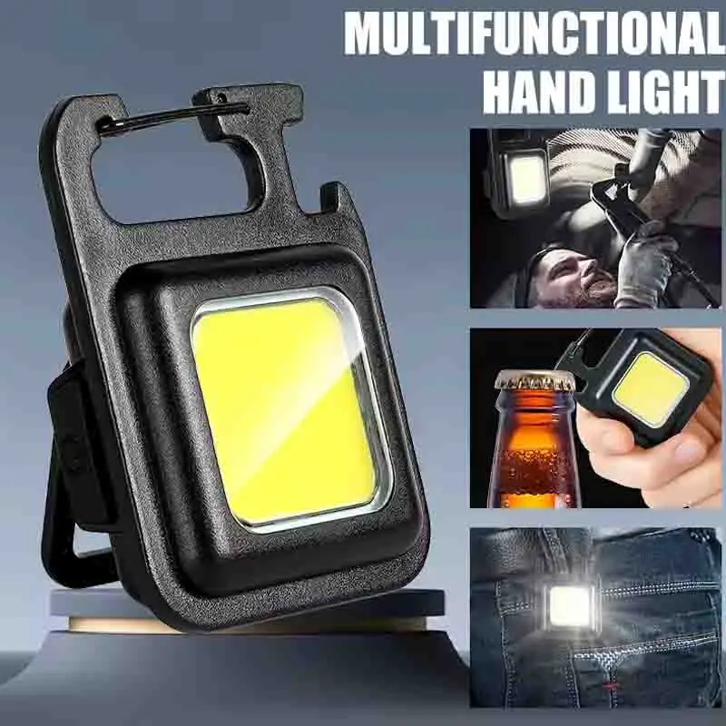Home 3 Lighting Modes for Camping Super Bright MINI COB Keychain Flashlight Charging Lamp Camping Lights with Magnet