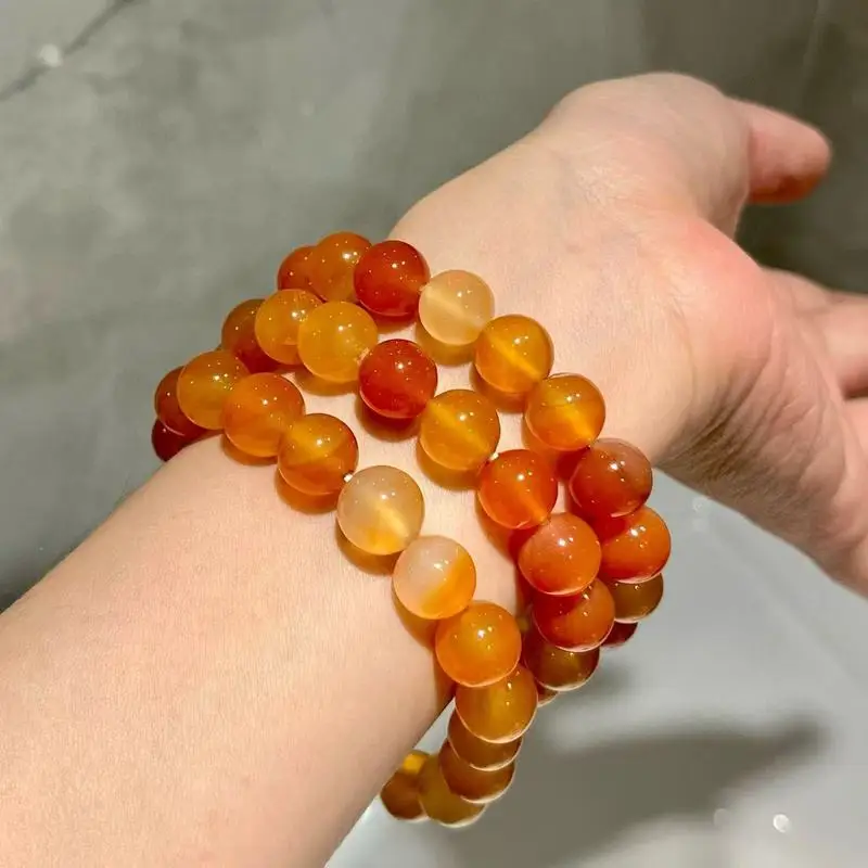 Maillard-style natural yellow chalcedony agate bracelet