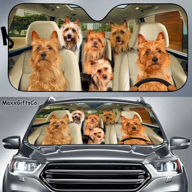 

Австралийский автомобильный солнцезащитный козырек Terrier, ветровое стекло для собак, автомобильный козырек для семейных собак, автомобильные аксессуары для собак, подарки для любителей ирландского терьера