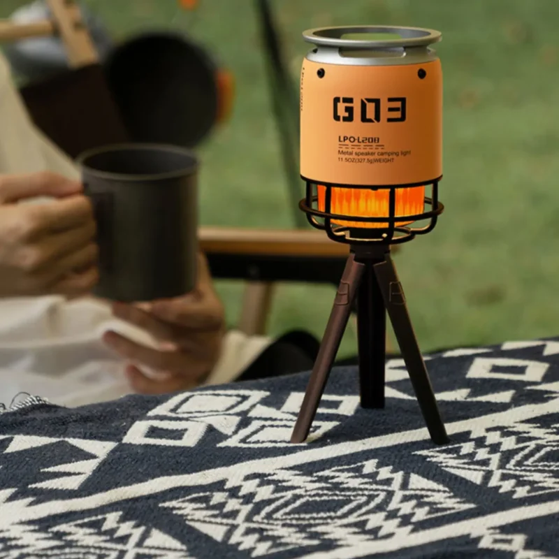 

Открытый Bluetooth-динамик HIFI Качество звука Беспроводной портативный атмосферный светильник для кемпинга, металлический сабвуфер Маленький динамик в подарок TF