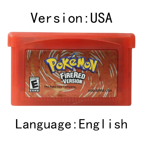 Pokemon Serie GBA-Spiel 32-Bit-Videospielkassette Konsolen karte Rubin Firered Saphir Smaragd Leaf green USA-Version für GBA NDS