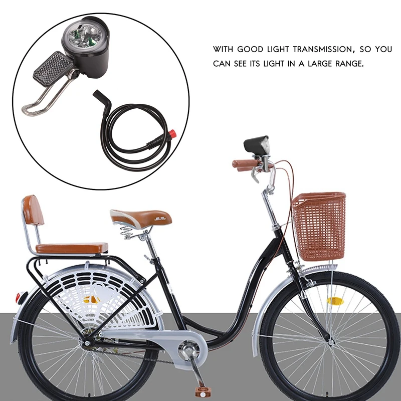 E-BIKE lampu depan LED 6V 12V 24V 36V 48V 60V ไฟหน้าจักรยานกันน้ำขั้วต่อกันน้ำ