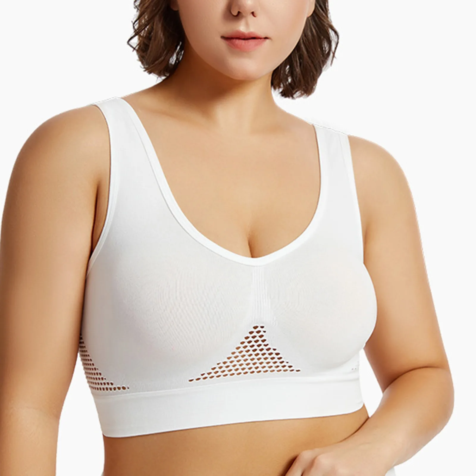 Women's Plus Size Bras Seamless Bra Push-Up Sports Bra Non-wire Crop Tops Sexy Lingerie No Pads Breathable Female Brassiere image 5