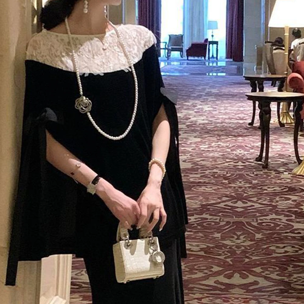 

2025 autumn golden velvet cape top sleeveless fishtail skirt half body long skirt set thousand gold feeling