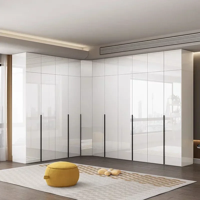 خزانة غرفة النوم الأوروبية عالية الجودة، خزانة ملابس فاخرة حديثة، منظم خشبي