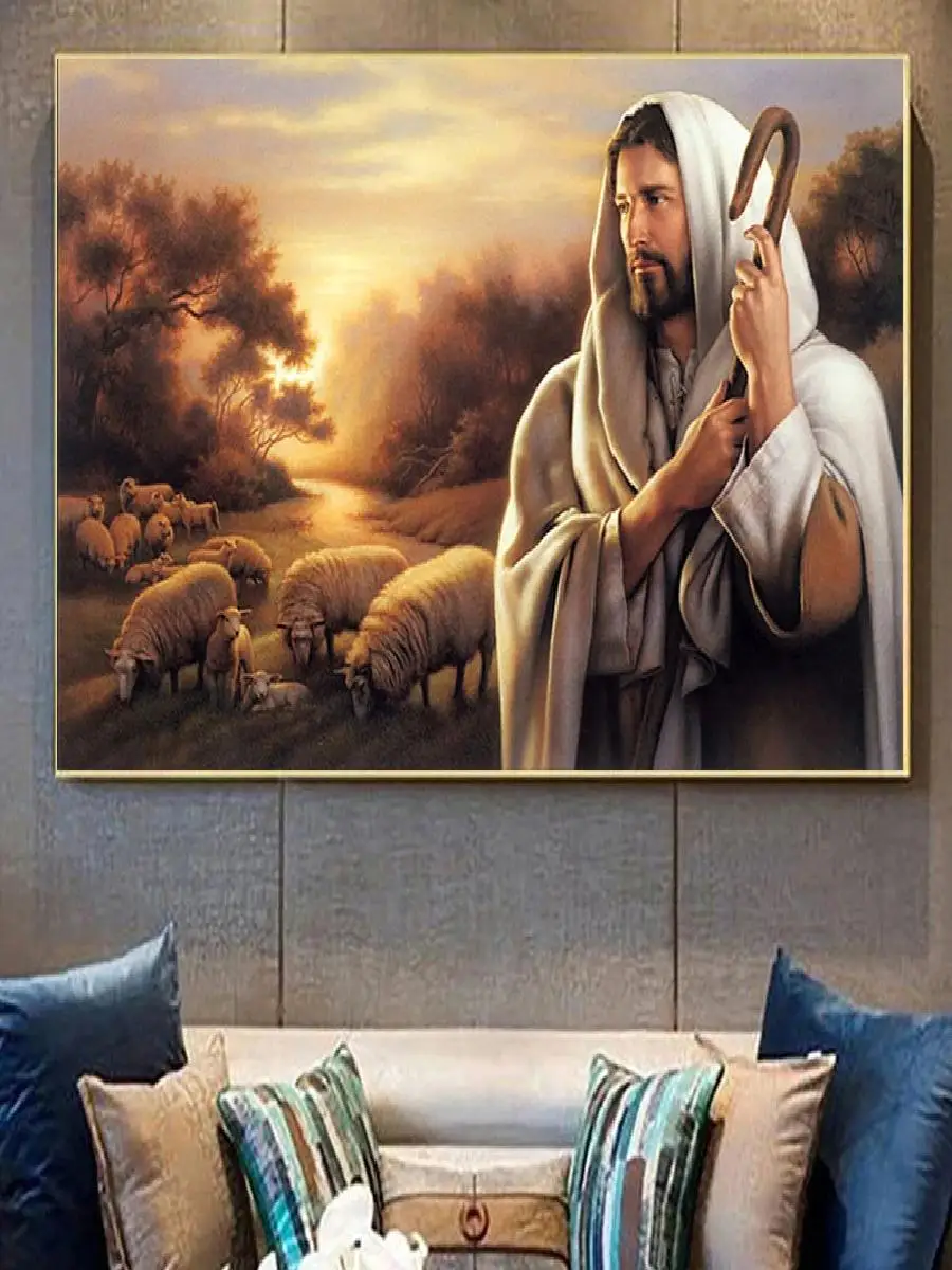 Religion Decorative Jesus on Jerusalem Canvas Painting  Christianity Poster Living Room Church Wall Art Picture Decoration  Home