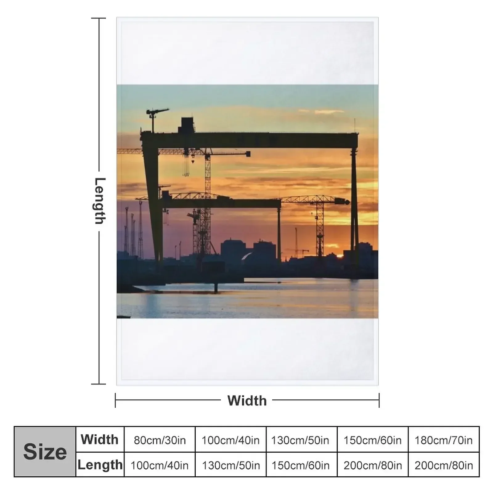 Belfast Titanic Cranes Sunset Throw Blanket funny gift Hairy For Baby Giant Sofa Blankets