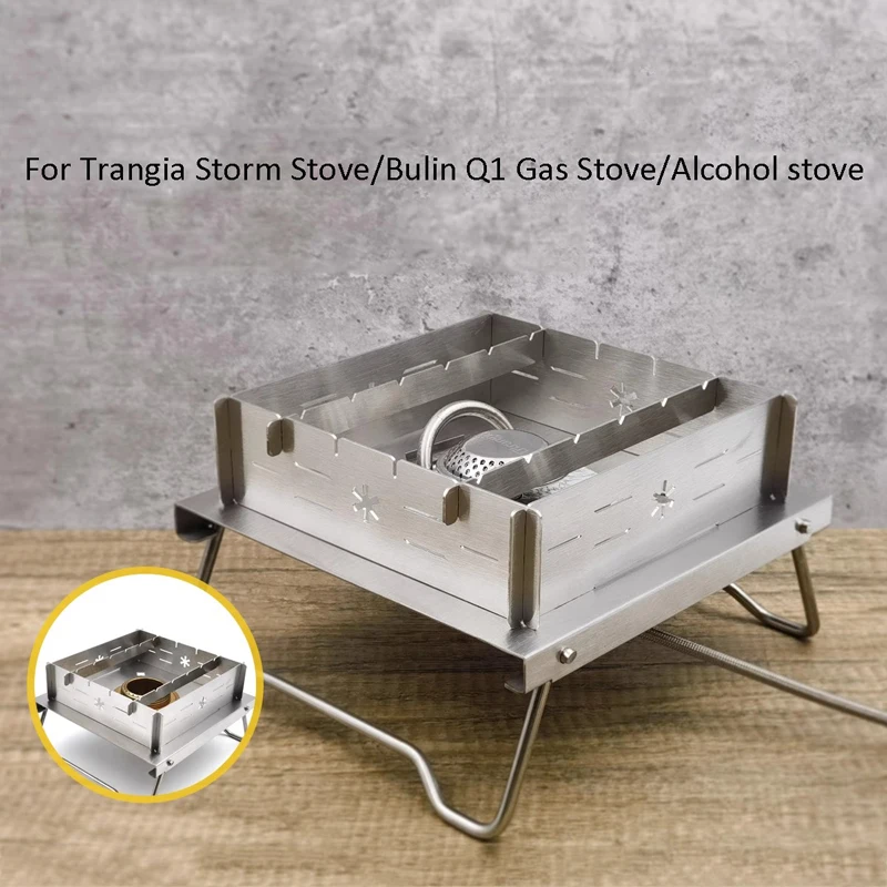 Camping Stove Accessories Windshield for Trangia Suitable EVERNEW Stainless Steel Windproof Folding Table Alcohol Stove Bracket