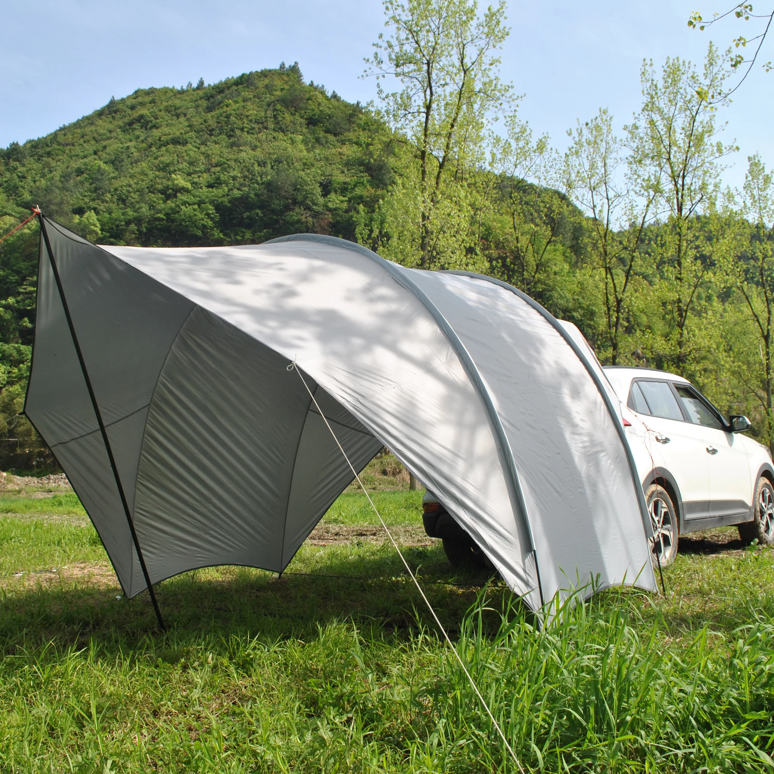 Waterproof Car Awning Sun Shelter,8 person SUV Canopy Camper Trailer Tarp,Multi-use car rear Canopy,Car Tailgate Canopy