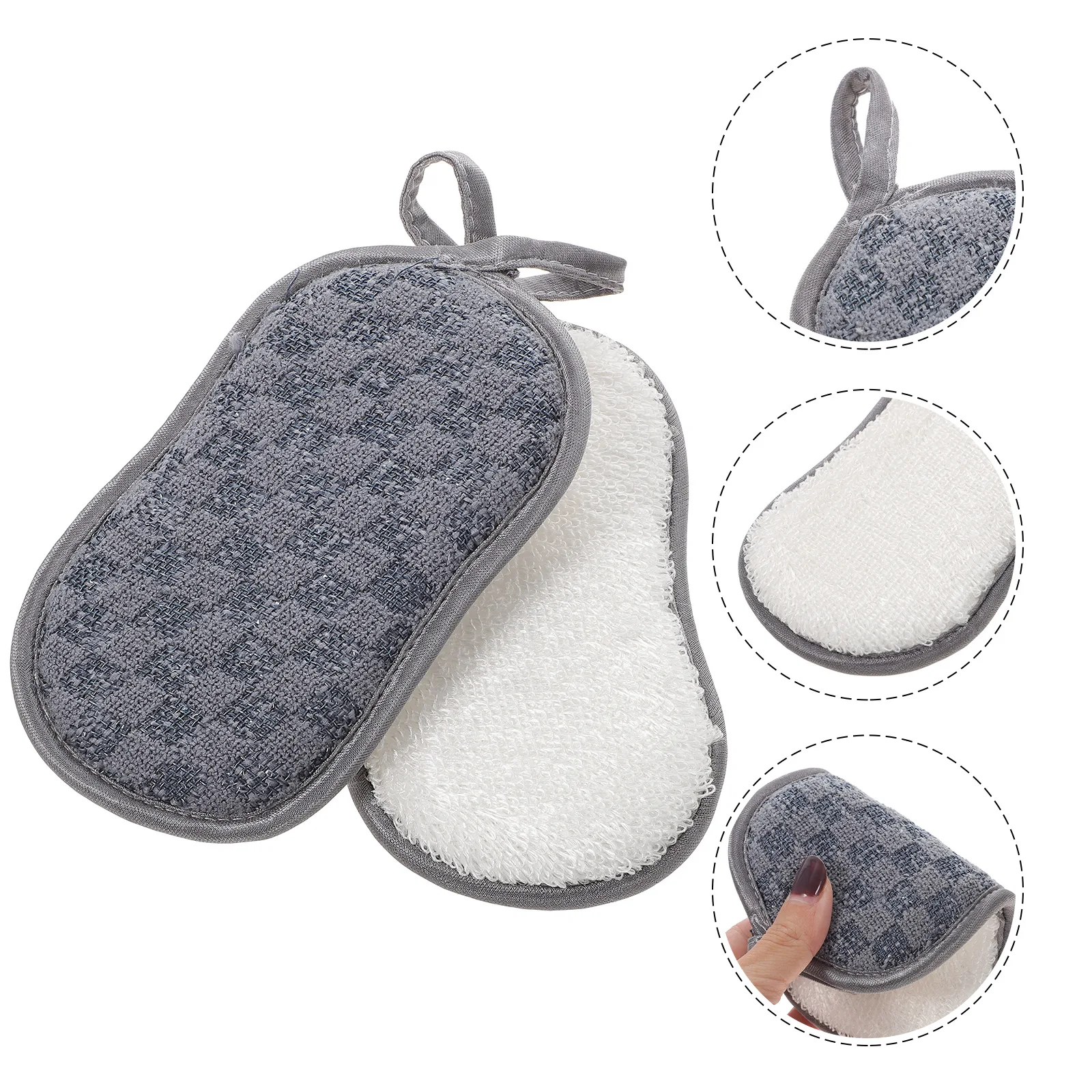 

Cleaning Cloth Double Sided Black Sponge Kitchen Scrubber Strong Decontaminate Dishwashing Pad Glassware Cleaner Home Daily Use
