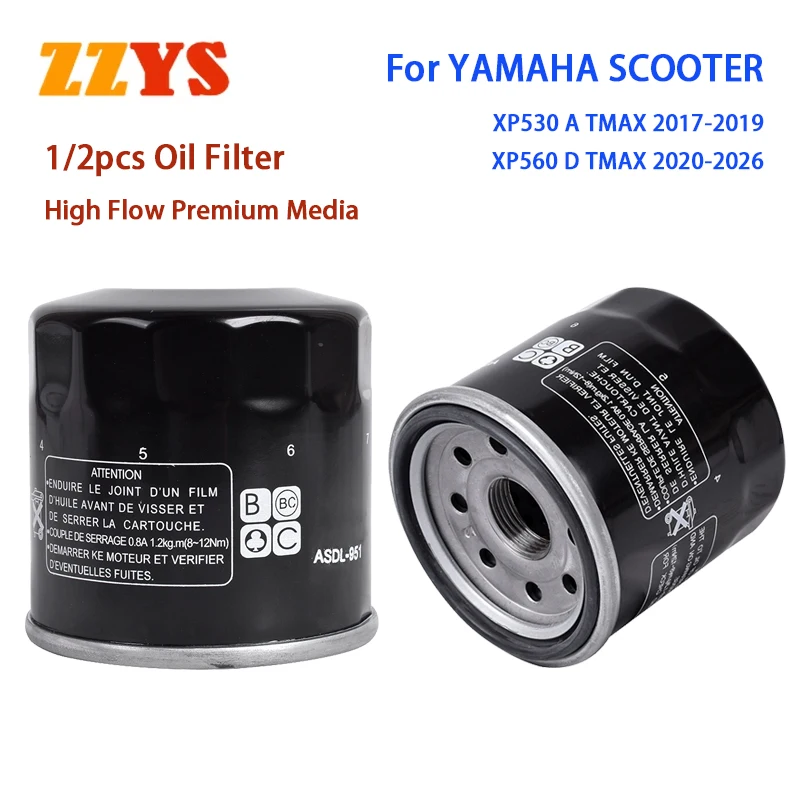530cc 560cc Oil Filter for YAMAHA XP530 A 2017-2019 XP560 D TMAX 2020-2026 XP530A XP560D XP 530 560 SX DX ABS BX31 BX38 BV11