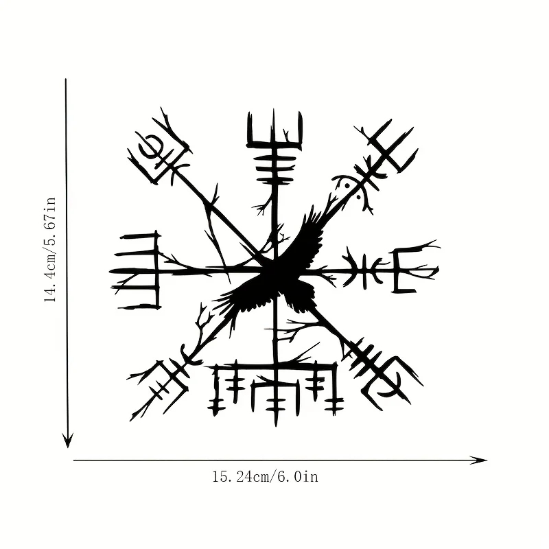 Vegvisir Raven Viking Compass Car Vinyl Decal Sticker Weatherproof Norse Symbol for Window Helmet Laptop