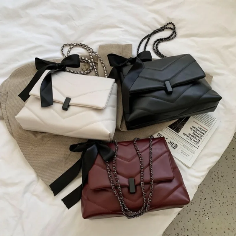 

Casual Women Pu Leather Chain Shoulder Bag Ladies Small Crossbody Bags for Women Female Tote Messenger Bag