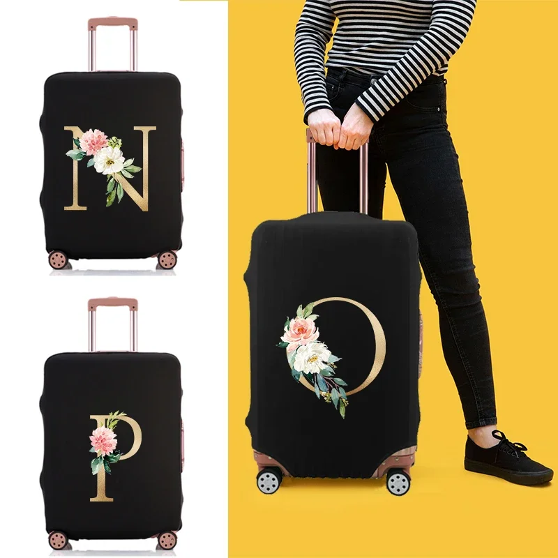 Fashion 26 Gold Letter Luggage Cover Protective Cover Removeable Luggage Cover Suitable for 18-32 Inch Travel Accessories