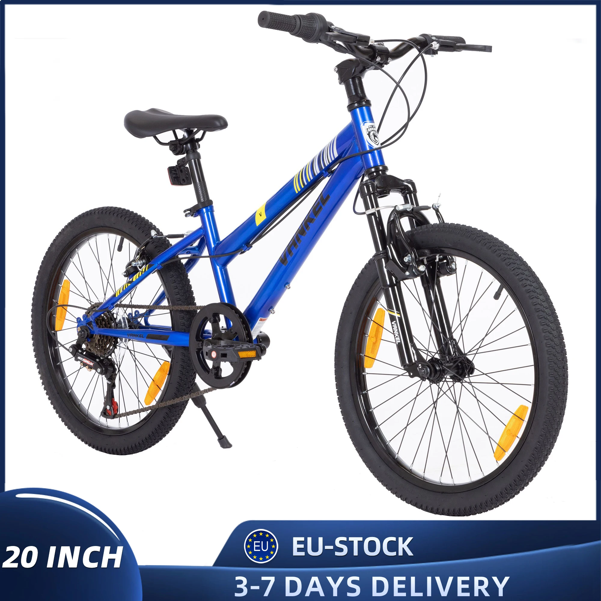 Vankel Vélo pour enfants de 20 pouces pour garçons et filles de 6 à 9 ans, VTT léger à 6 vitesses avec dérailleur et freins en V