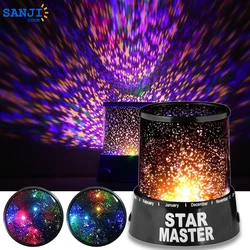 SanjiCook-LED Star Sky Projection Lights, colorido rotativo, estrela cósmica, lua, oceano, luz noturna, usado para casa, decoração do quarto