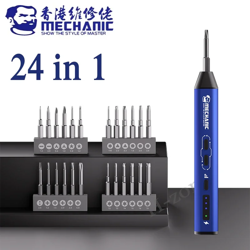 Mechanic ES240 Electric 24in1 Multifunctional Screwdriver Set Phone Disassembly Repair High Precision Electric Screwdriver Set