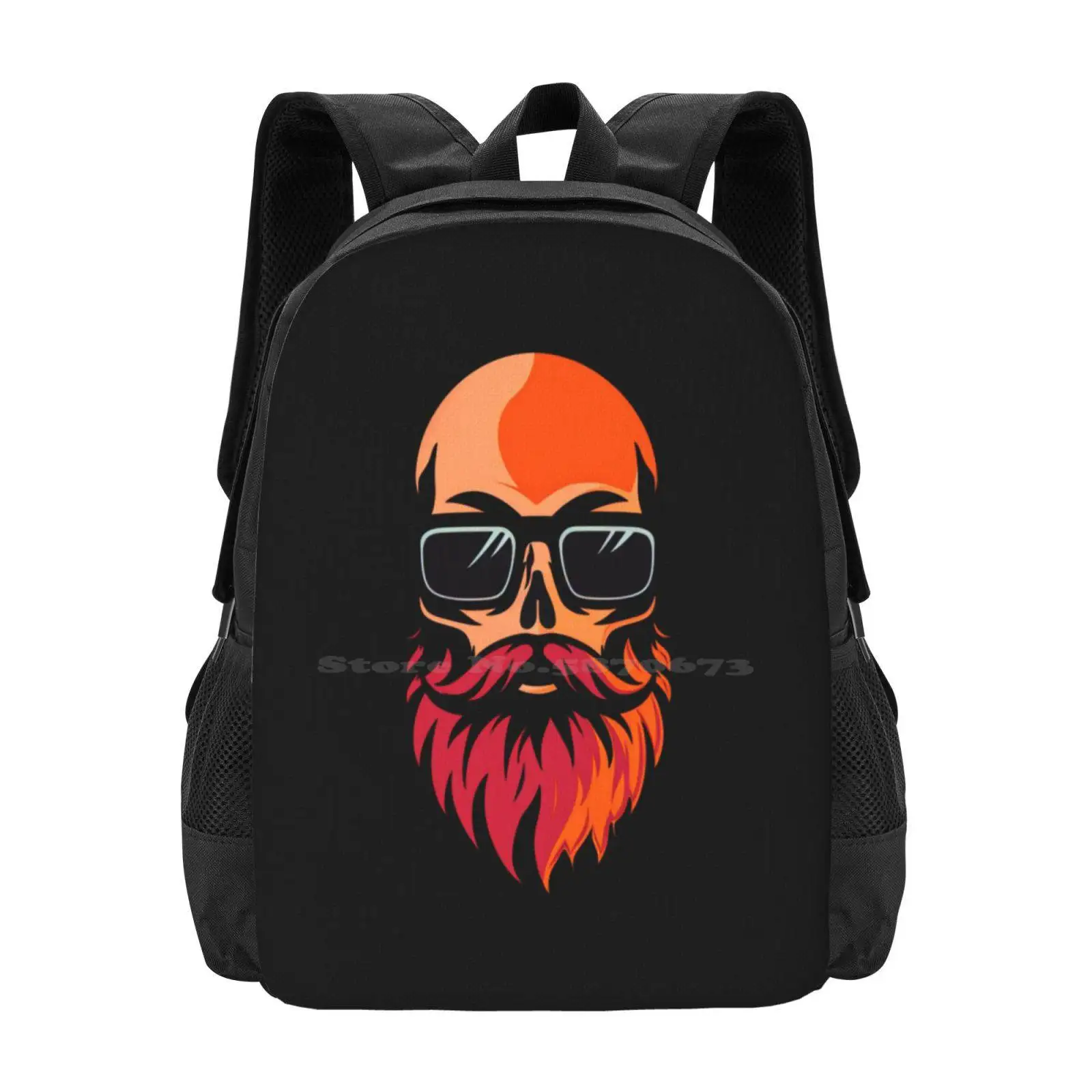 Hazey Ginger Beard Skull Hot Sale Schoolbag Backpack Fashion Bags Beard Skull Hazey Graphic Ginger