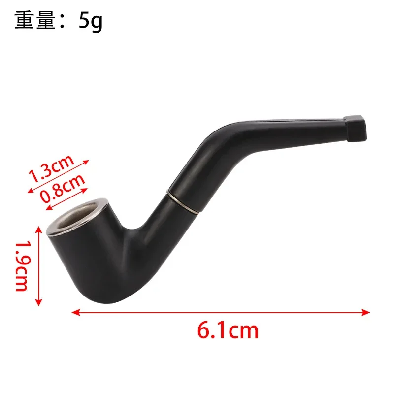 Handheld Mini Tobacco Pipe Retro Black Blue White Smoking Resin Bent Pipes Men Cigarette Holder Filter For Beginner Accessories