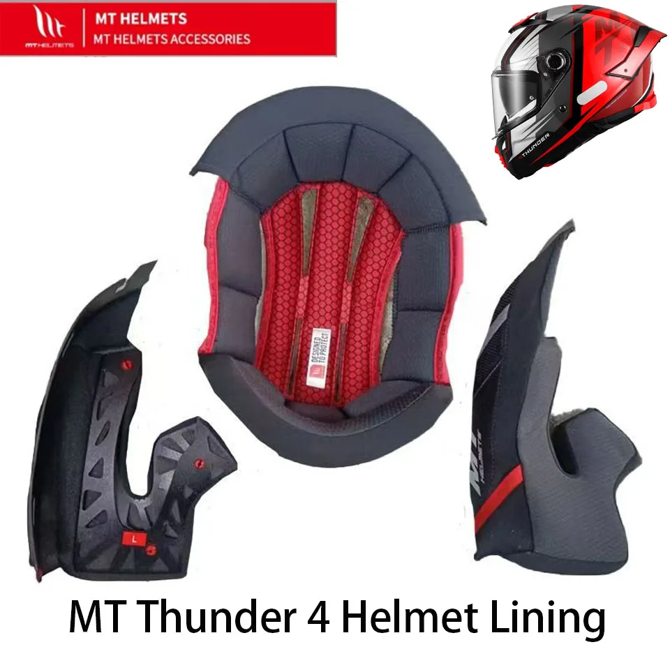 Spanish MT Thunder 4 Motorcycle Helmet Lining Ear Pads Original MT Accessories Replacement Lining and Ear Pads