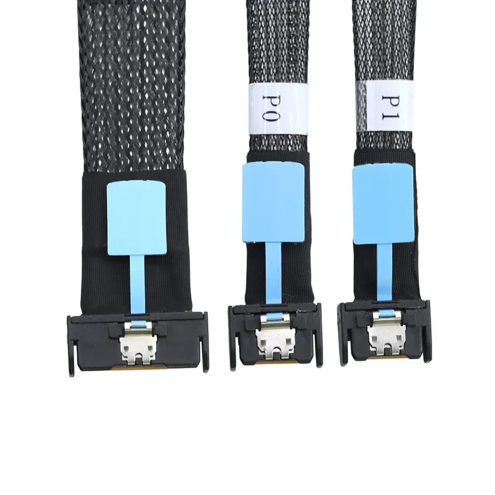 

High-Speed MCIO 8i 5.0 SFF-8654 8I to 2 MCIO SFF-8654 4I Slimline Cable with GEN5 Slimline