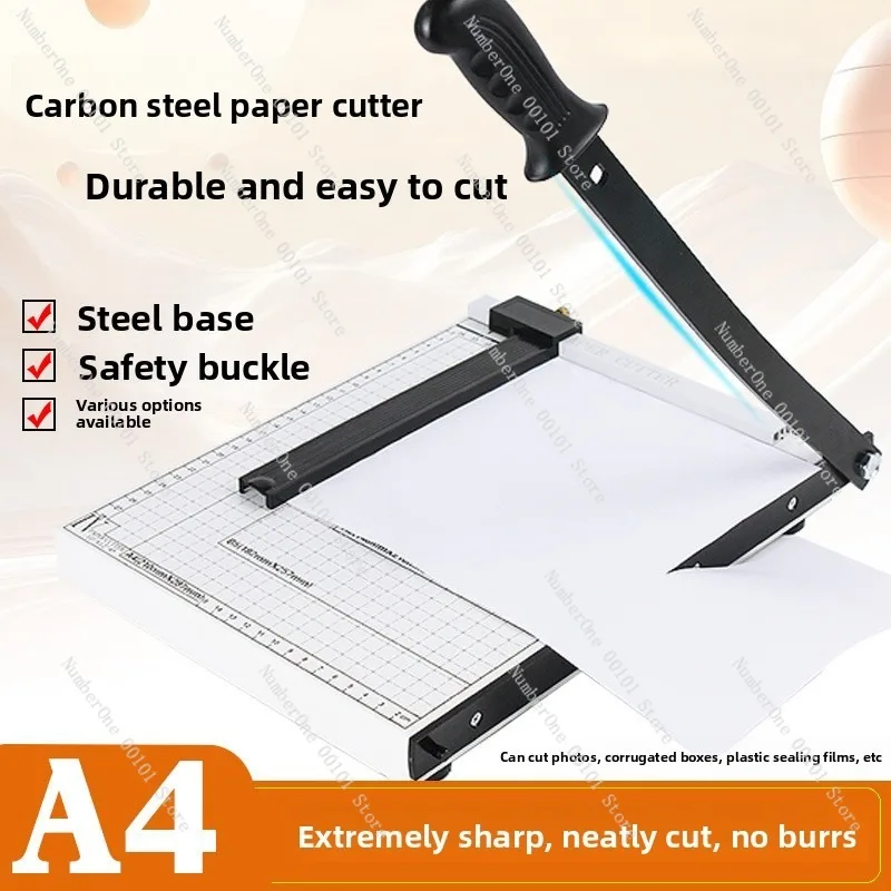 A4 Metal Base Paper Cutter, Manual Guillotine, Office and Commercial Use, Durable Cutting Device, Photo Studio or Print Shop