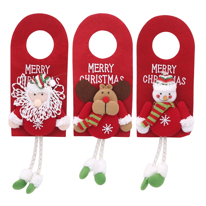 Christmas Hanging Decoration Velvet Santa Claus Elf Doll Label Hanging Ornament Xmas Tree Pendant Merry Christmas Supplies