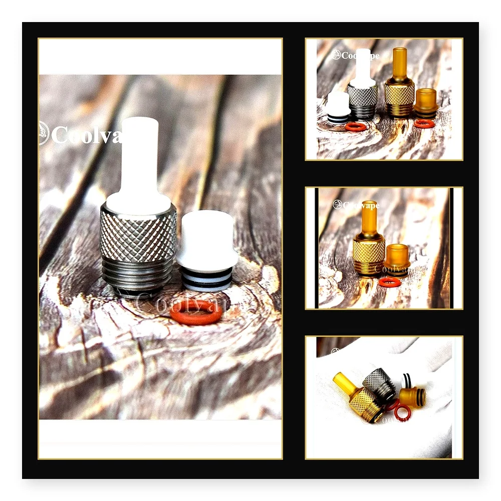 WOLFCOOLVAPE 510 Drip Tip - Amber MTL Tips for Billet Box, RDA, RTA, and RBA Bridge Compatibility