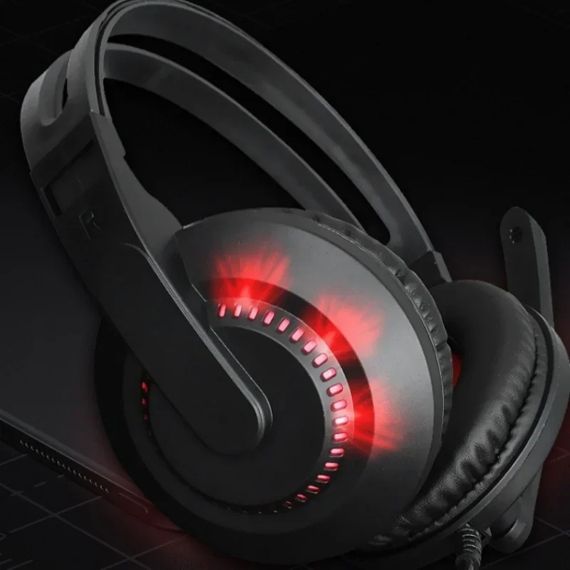 Wired Gaming Earpiece 3.5mm Plug Headband Bass Light-emitting Headphones 40mm Drive Unit Phone Pc Laptop Head-mounted Headphones