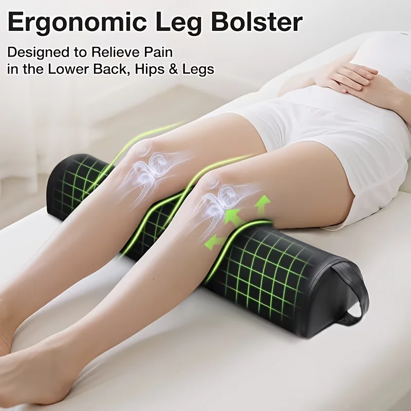 Semi-Circular Massage Table Support Cushion with Handles, Leg Positioning Pad for Massage Bed, Relief for Knee Neck Back