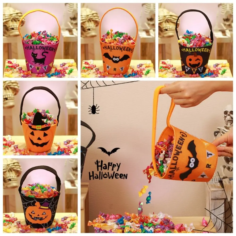 Sac à Main Citrouille de Grande Capacité avec Poignée pour Halloween, mir Cadeau pour Bonbons