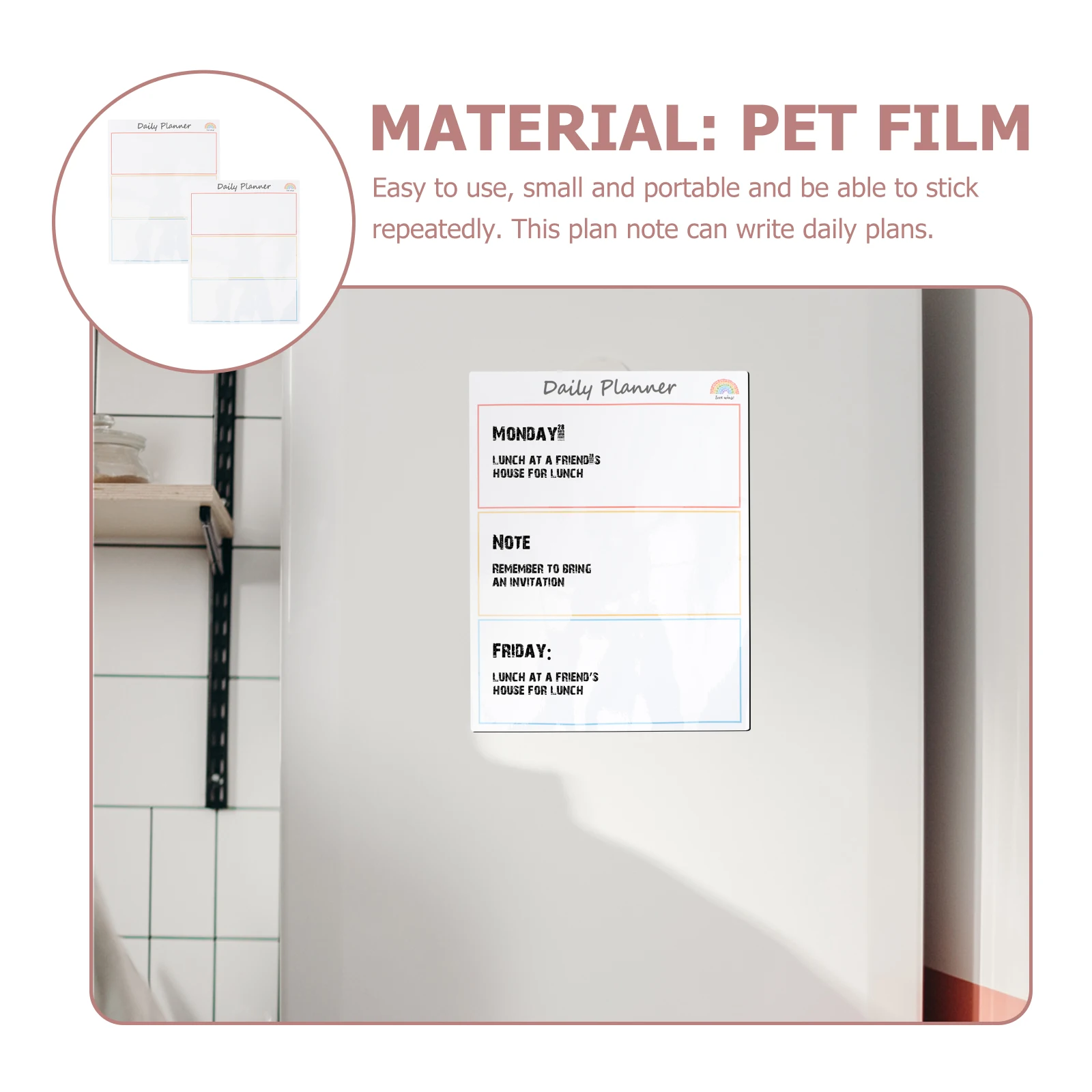 

2pcs Magnetic Plan Notes Fridge Whiteboards Erasable Schedule For Office Home School Reusable Daily Message Boards Magnetic Dry