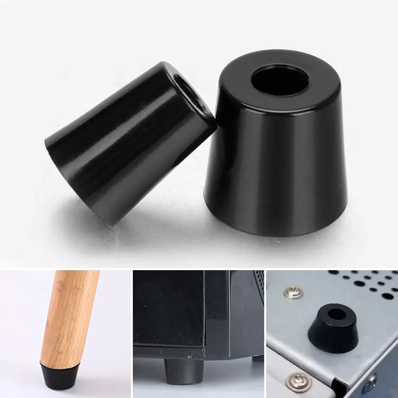 10pcs Black Rubber Machine Feet Shock Pad Non-Slip Furniture Chair Floor Cabinet Table Leg Foot Protector Cover